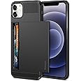 Vofolen Compatible with iPhone 12 Mini Case 5G Wallet Cover Credit Card Holder Slot Sliding Door Hidden Back Pocket Anti-Scratch Dual Layer Protective Shell Compatible with iPhone 12 Mini Black