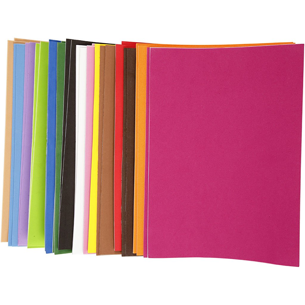 Creativ 79026 EVA Foam Sheets, A4 21x30 cm, thickness 2 cm, Self-adhesive, 30asstd sheets, other