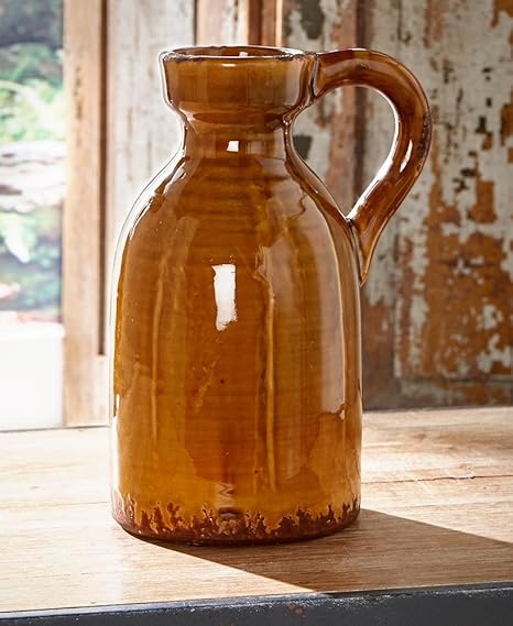 Amazon Com Rustic Ceramic Pitcher Pottery Vase Home Kitchen