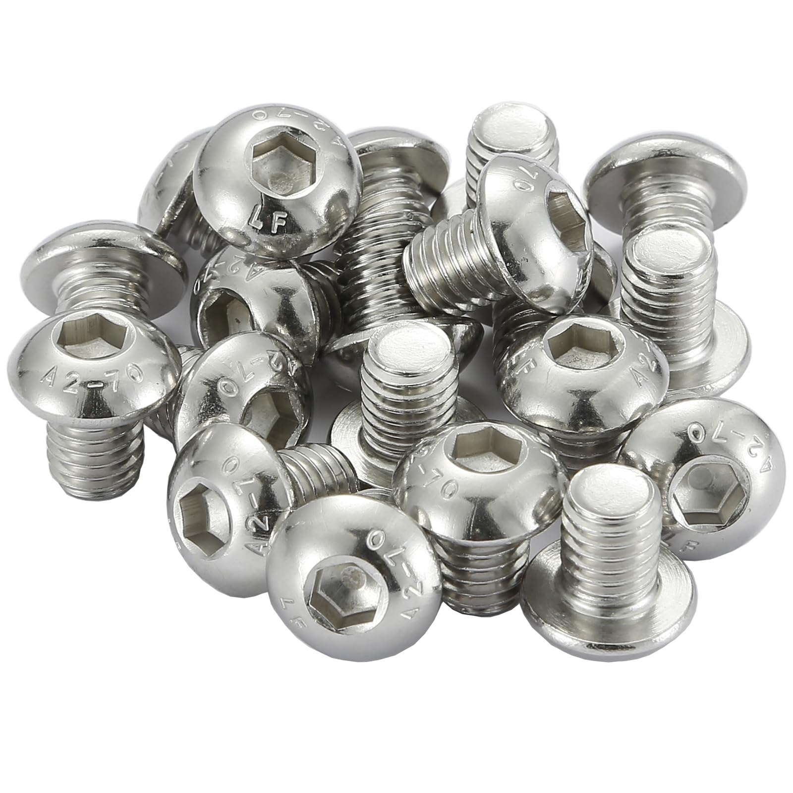 AMLOOPH M8 Bolts, M8 X 10mm Hex Socket Button Head Machine Bolts/Screws -8mm Fully Threaded A2 304 Stainless Steel Hex Socket Screws (Pack Of 20)