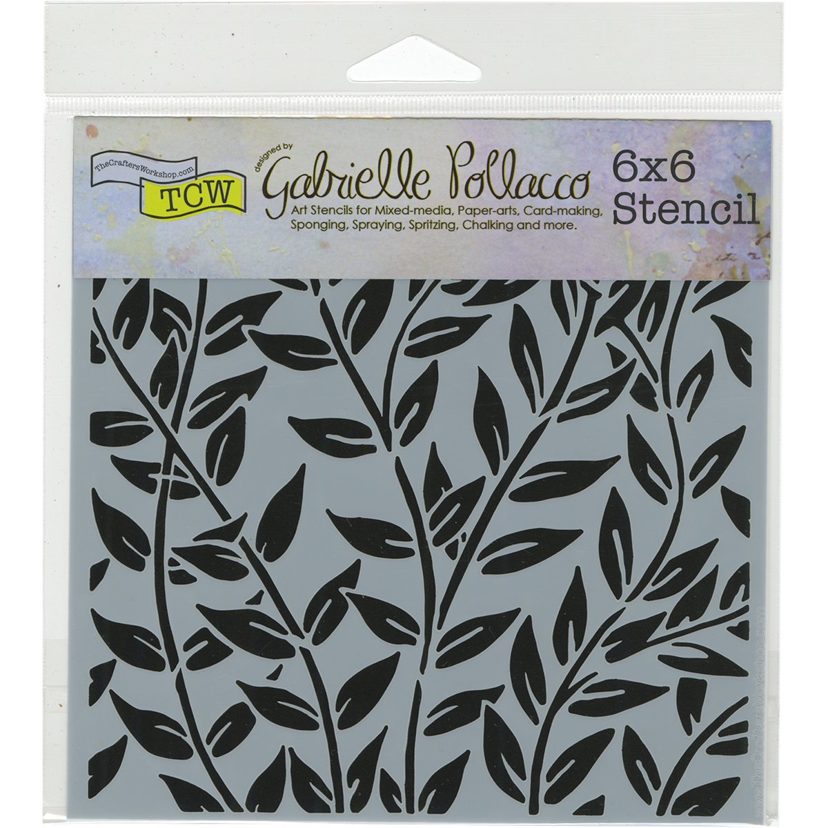 The Crafters Workshop "Jungle Vines" Stencil, Transparent, 6 x 6-Inch (18 x 16 x 0.1 cm)