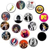 Babymiu Music Punk Rock Band Button Pin Set(18 Pack,1.5 INCH) | Rock and Roll 80s 70s Decoration Gifts Merch Party Supplies Button for Accessories Art DIY Crafts Decor