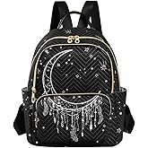 ZAZYXTJ Dreamcatcher Moon Backpack Purse for Women Quilted Mini Fashion Backpacks Lightweight Travel Casual Backpack M