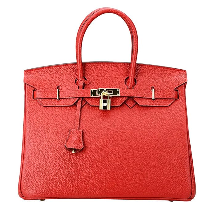 Women's Handbags Ladies Genuine Leather Handle Shoulder Handbags Strap Organizer Crossbody Handbags with Gold Hardware