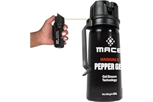 Mace Pepper Gel - Maximum Police Strength OC with UV Dye, No Wind Blowback, Long Range Protection Up to 25 Feet, Magnum Series, Self Defense Pepper Spray Gel for Women & Men