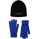 Calvin Klein boys Embroidered Ck Beanie and Glove Set, Acid Lime