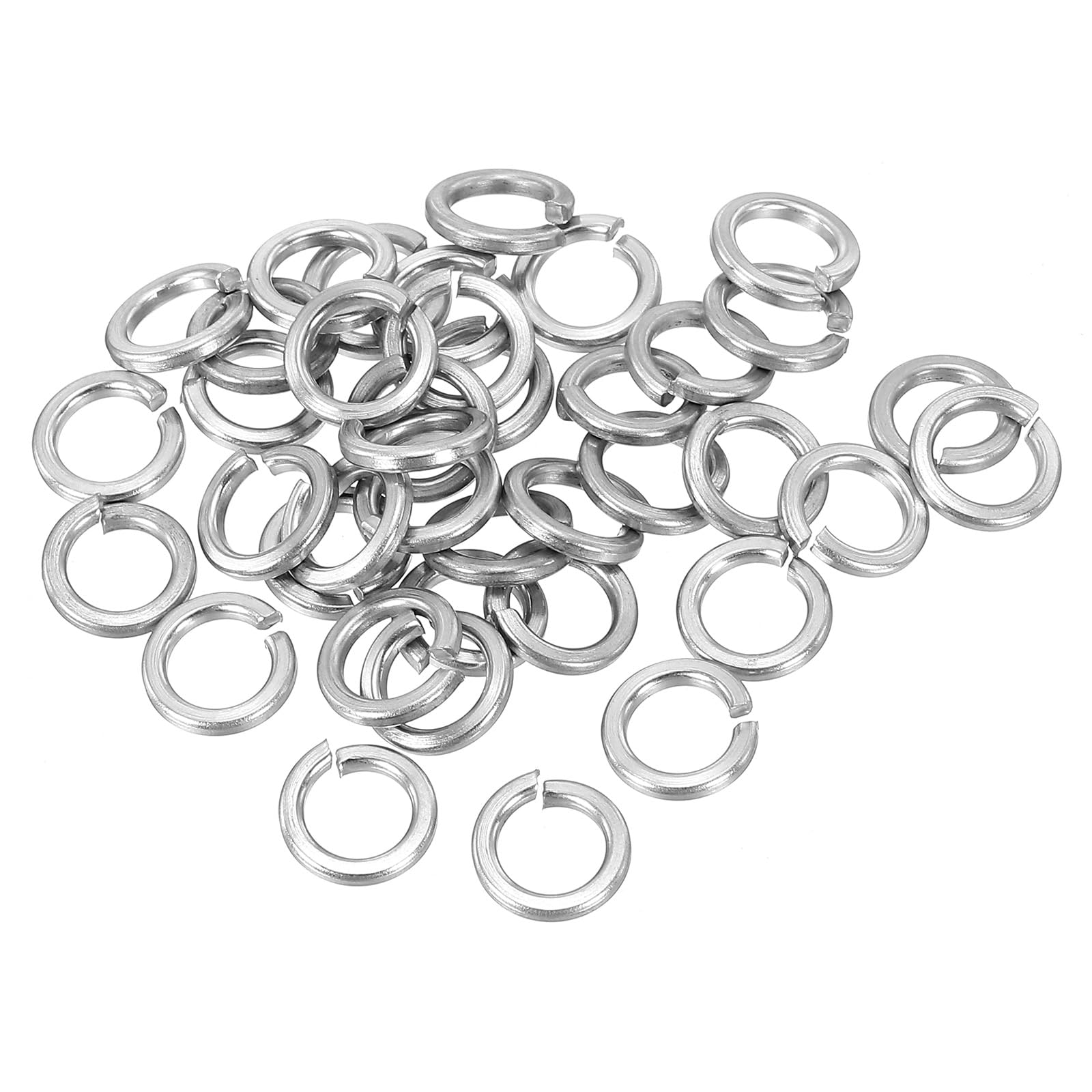 PATIKIL M6 Split Lock Washer, 100 Pack 6mm ID 9.5mm OD 304 Stainless Steel Spring Lock Washer Elastic Gasket for Screws Bolts, Silver Tone