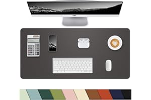 CEBOWA PULeather Non-Slip Desk Mat, Large Mouse Pad & Laptop Desk Pad - Waterproof Writing Pad for Office & Home (Dark Grey, 35.4" x 17")