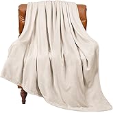 BEDELITE Fleece Blanket Beige Throw Blankets for Couch & Bed, Luxury Plush Cozy Fuzzy Blanket 50" x 60", Super Soft Warm Lightweight Throw Blanket for Travel Camping