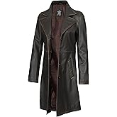 Blingsoul Leather Car Coats for Womens - Black Brown Real Long Leather Jacket Women