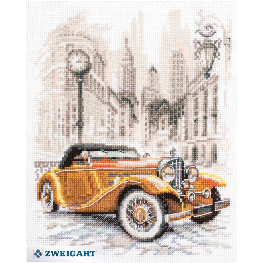 Magic needle 110-026 ZW Retro Style New York Counted Cross Stitch Kit with Zweigart Edition, Cotton, Multi-Colour, 16 x 20 cm