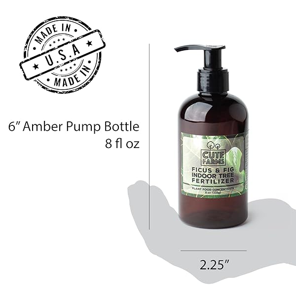 CUTE FARMS INDOOR FIDDLE LEAF FICUS LYRATA & FIG TREE FERTILIZER | GENTLE PLANT FOOD CONCENTRATE 3-1-2 FOR HEALTHY LEAVES & ROOTS (TWO – 8 OZ. BOTTLES)