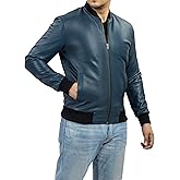 Jild Varsity Style Leather Bomber Jacket Men - Casual Fashion Real Suede Classic MA-1 Leather Jacket Men