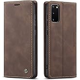 Kowauri Galaxy S20 FE 5G Leather Wallet Case - Classic Design with Card Slot and Magnetic Closure Flip Fold Case for Samsung Galaxy S20 Fan Edition 5G (Coffee)