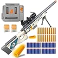 AGM MASTECH AWM Soft Bullet Toy Gun, Empty Shell Ejecting Design, Enhanced Scope, Dart Loader, 40 Soft Foam Darts, 20 Shells, 2 Magazines. Blasting Toy Foam Blaster for Boys and Girls (White)