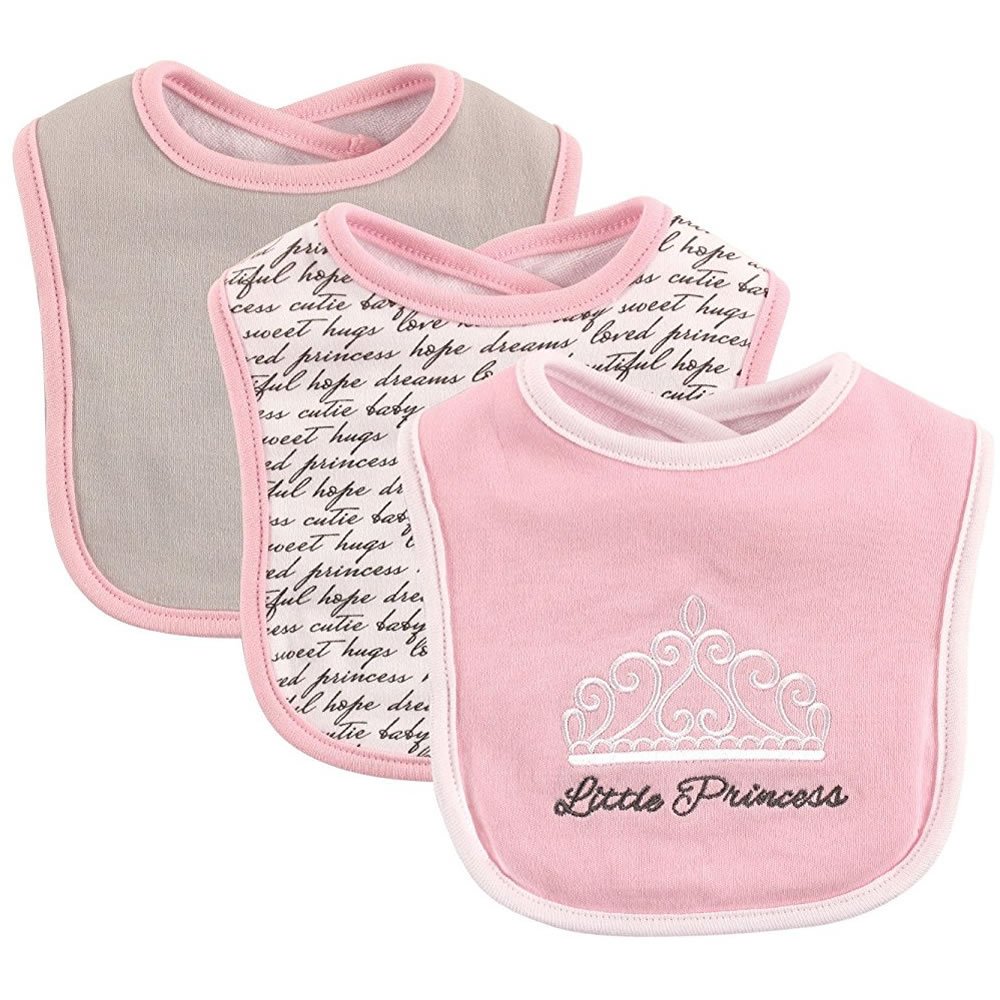 Hudson Baby Unisex Baby Cotton Bib and Burp Cloth Set, Princess, One Size: Baby