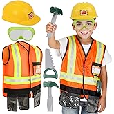 Liberry Kids Tool Set for Boys Girls 3-5 Years, Construction Worker Costume with Hat, Toddler Dress Up Toys for Birthday Gift