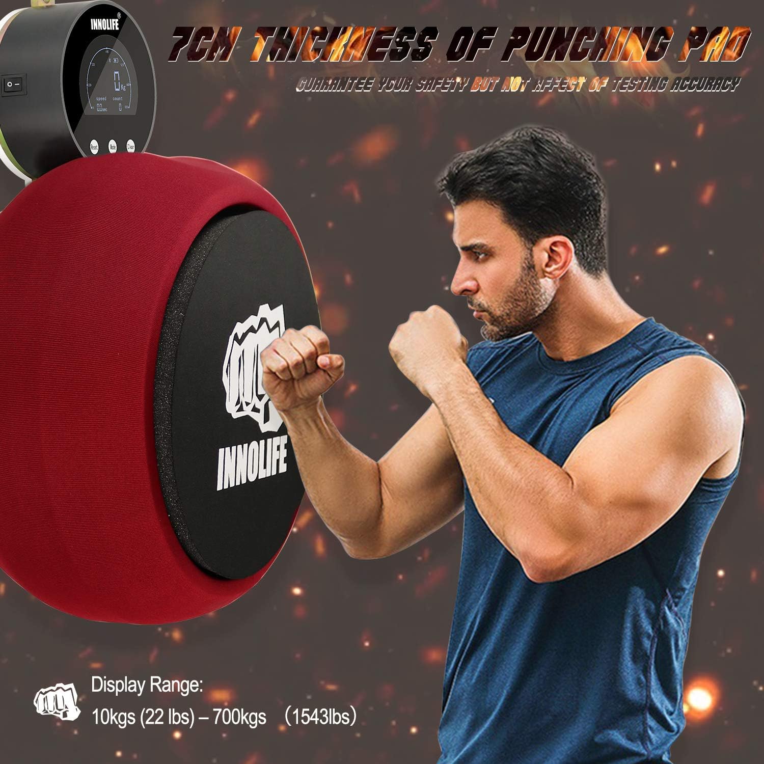 INNOLIFE Boxing Force Measurement Device, Professional Boxing Dynamometer with Punching Pad for Boxing Enthusiast-Force Withstand 1543 Lbs : Sports & Outdoors