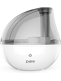 MistAire Silver Ultrasonic Cool Mist Humidifier &ndash; Premium Humidifying Unit with Whisper-Quiet Operation, Automatic Shut-Off, and Night Light Function