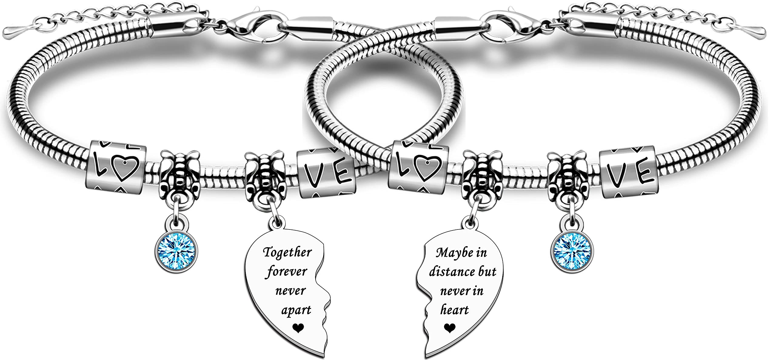 JMIMO Best Friend Bracelet for 2 Girls Galentine's Gifts Long Distance Friendship Gifts