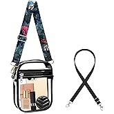 Fibrdoo Clear Crossbody Purse Bag, Clear Bag Stadium Approved with Front Pocket for Concerts Sports Festivals
