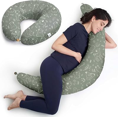 Niimo XXL Pregnancy Pillow & Nursing Pillow 100% Cotton Cover