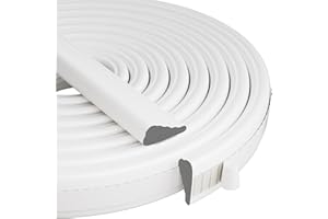 Kneelisa Wedge-Shape Window Weather Stripping Door Frame Seal Strip 118” White,Upgrade Black Foam,Soundproofing,Draft Stopper,Winter Insulation,Noise Blocker, Gap Filler for Exterior Front Door Side