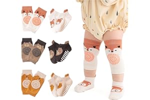 ZURLEFY Cute Baby Knee Pads for Crawling, Cartoon Anti-Slip Toddler Knee Floor Pads for Crawling, Walk