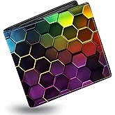 WEBJIASU Boys Wallet for Kids, Kids Wallets for Teen 9-12 8-12 12-14 with Card,Funny Color Polygons Leather Bifold Rfid Blocking,Purse for Men Boy Male Youth Guys Christmas Gifts Birthday Present