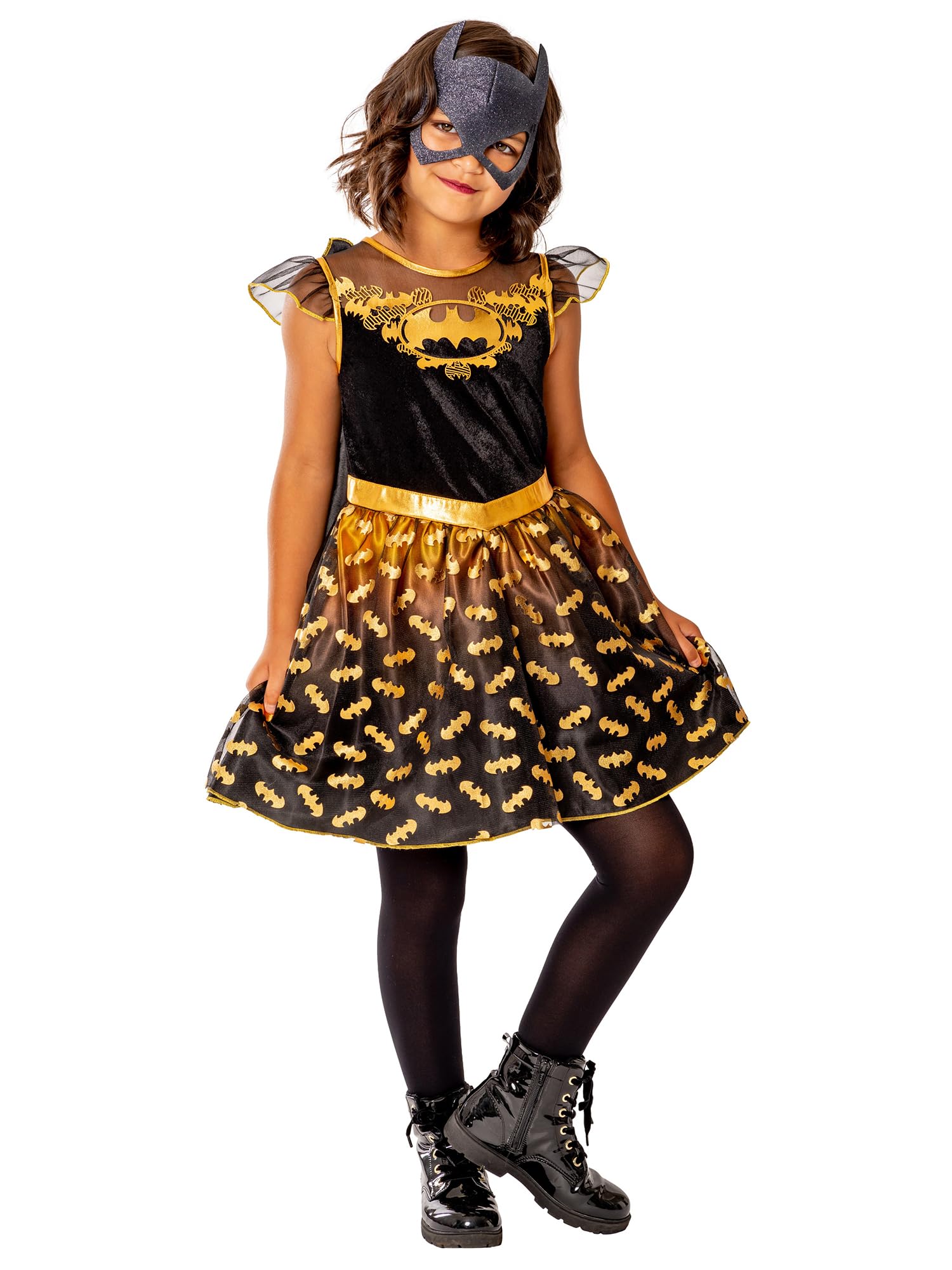 Rubies Official DC Batgirl Deluxe Child Dress, Kids Superhero Fancy Dress, Medium 5-6 Years Halloween Halloween