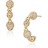FETTERO Gold Hoop Earrings for Women - 14K Gold Plated Bold Statement Hoops 925 Sterling Silver Post Lightweight Chunky Gold Earrings