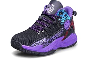 BAWCUD Kids Basketball Shoes High-top Sports Shoes Boys Sneakers Durable Lace-up Non-Slip Running Shoes Secure for Little Kids Big Kids