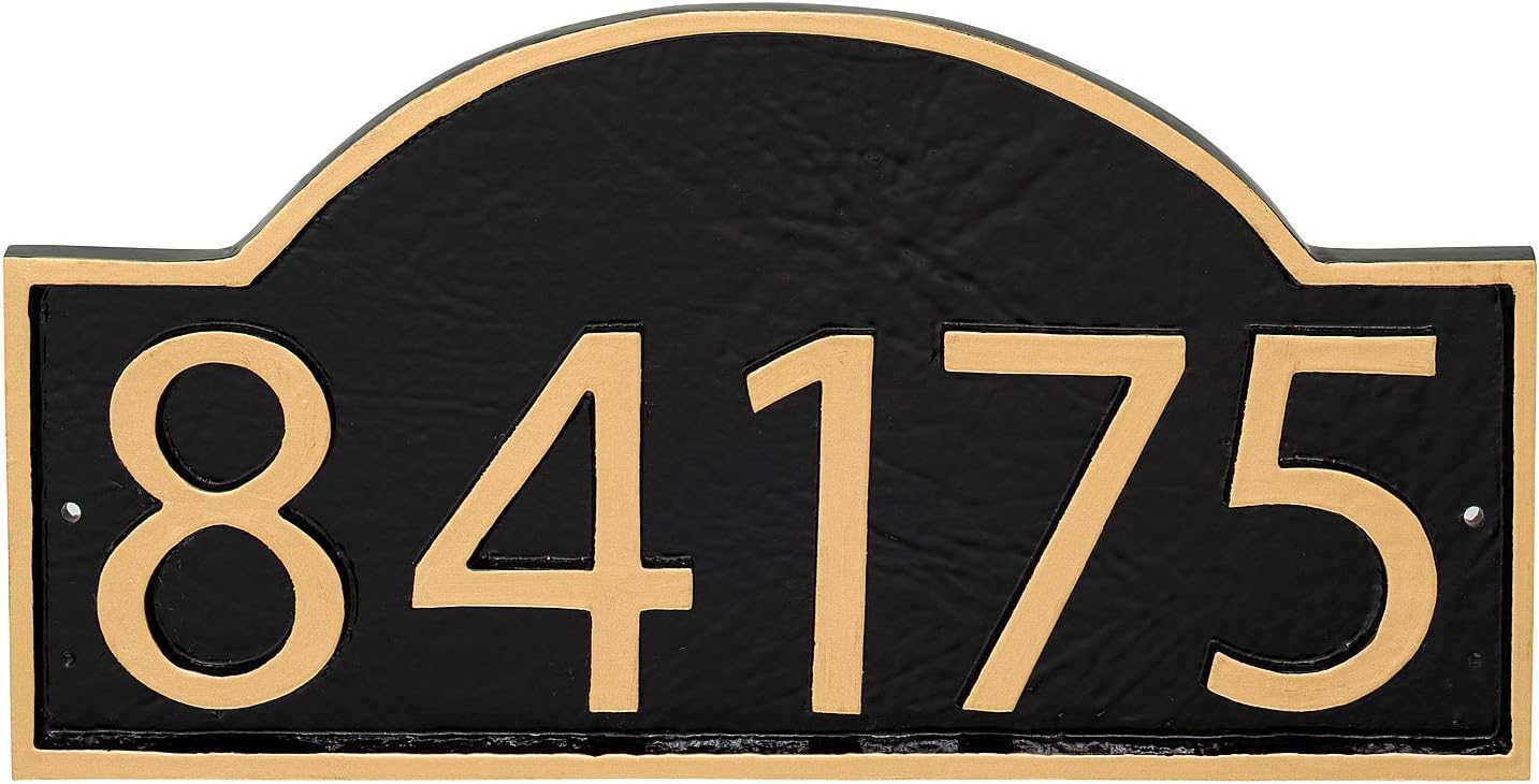 Address Signs - Address Number Store, Powder Coated Aluminum Soft Arch Economy Series Address Plaque, Modern Font, Holds up to 5 Characters