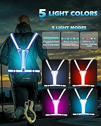 Zacro LED Reflective Vest Running Gear, 5 Lights