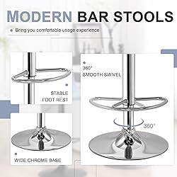 VECELO Adjustable Bar Stools Set of 2, Bar Height