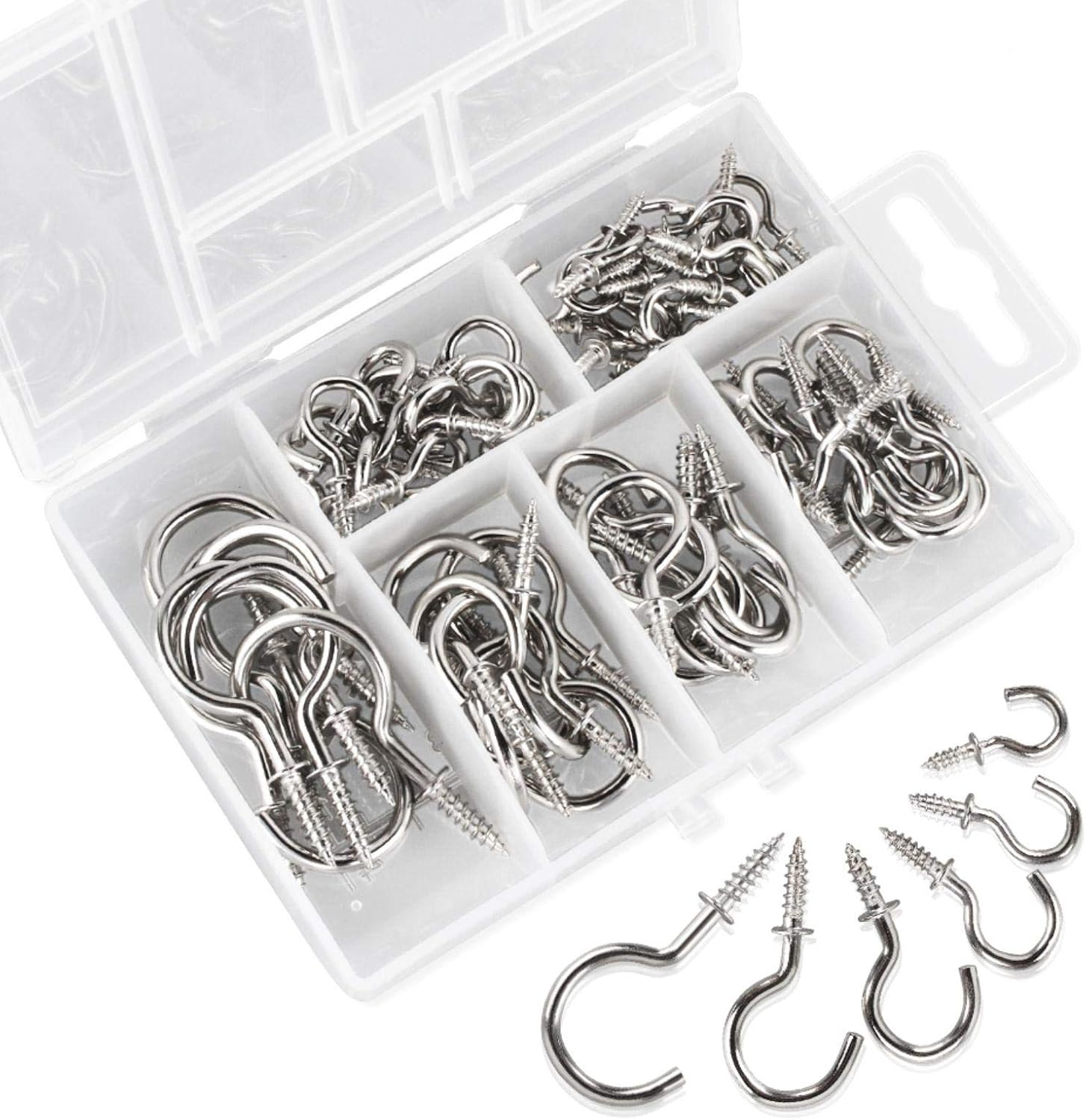 75 Piezas de Ganchos de Tornillo y Atornillables, Ganchos de Techo y