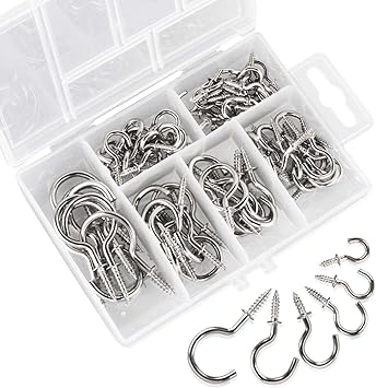 75 Piezas de Ganchos de Tornillo y Atornillables, Ganchos de Techo y