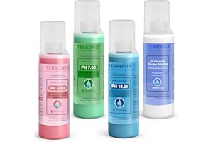 TERRONIX PH Calibration Solution Kit 250ml (8.4 fl oz)– pH Buffer Calibration Solution 4.00 7.00 10.01 & pH Electrode Storage Solution – for All pH Meters, Aquarium, Pool, Lab & Hydroponics