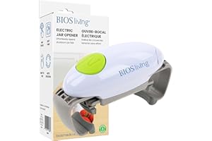 BIOS Living Electric Jar Opener – Automatic Hands-Free Jar Opener for Stubborn Lids, One-Touch Operation, Battery Powered