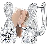 Sterling Silver Infinity Earrings Dangle Huggie Hoop Charms Cubic Zirconia Hypoallergenic Fashion Cartilage Jewelry Dainty Birthday Gift for Women
