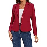 LADI TREND Women's Blazer Jackets Buttons Open Front Long Sleeve Notch Collar Professional Suit Blazers with Pockets