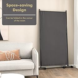 Giantex 3 Panel Room Divider with Wheels, 103''W x