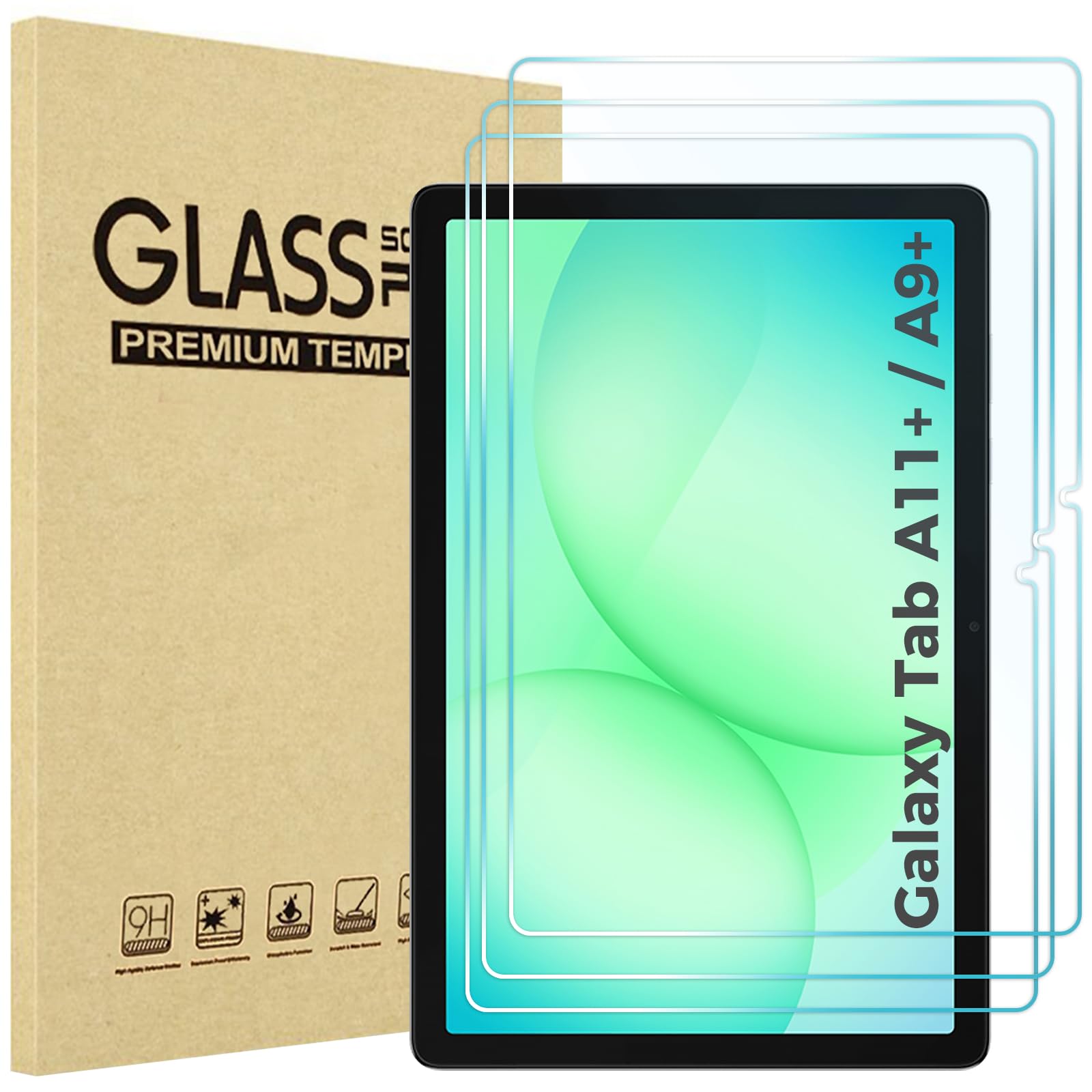 Photo 1 of 1 is used ProCase 3 Pack Screen Protector for Galaxy Tab A11 Plus 2025 / Tab A9 Plus 11 Inch 2023, HD Tempered Glass 9H Film Guard for Tab A11+ / A9+ 5G 11"