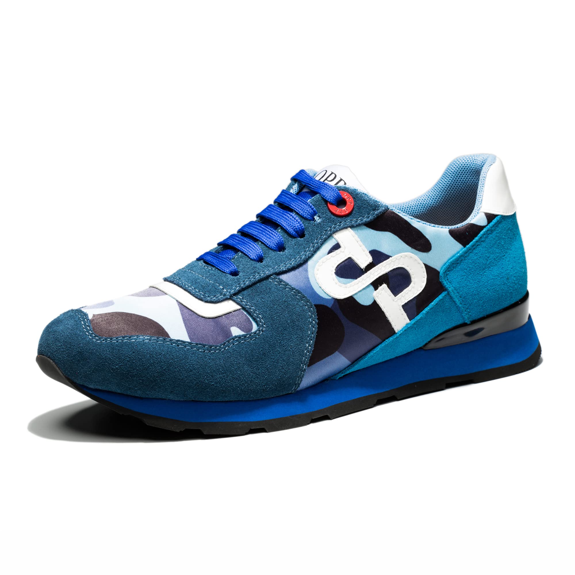 Photo 1 of OPP Men's Fashion Sneakers Casual Lace-up Suede Leather Shoes Running Athletic Tennis Sports Gym Camo Blue
