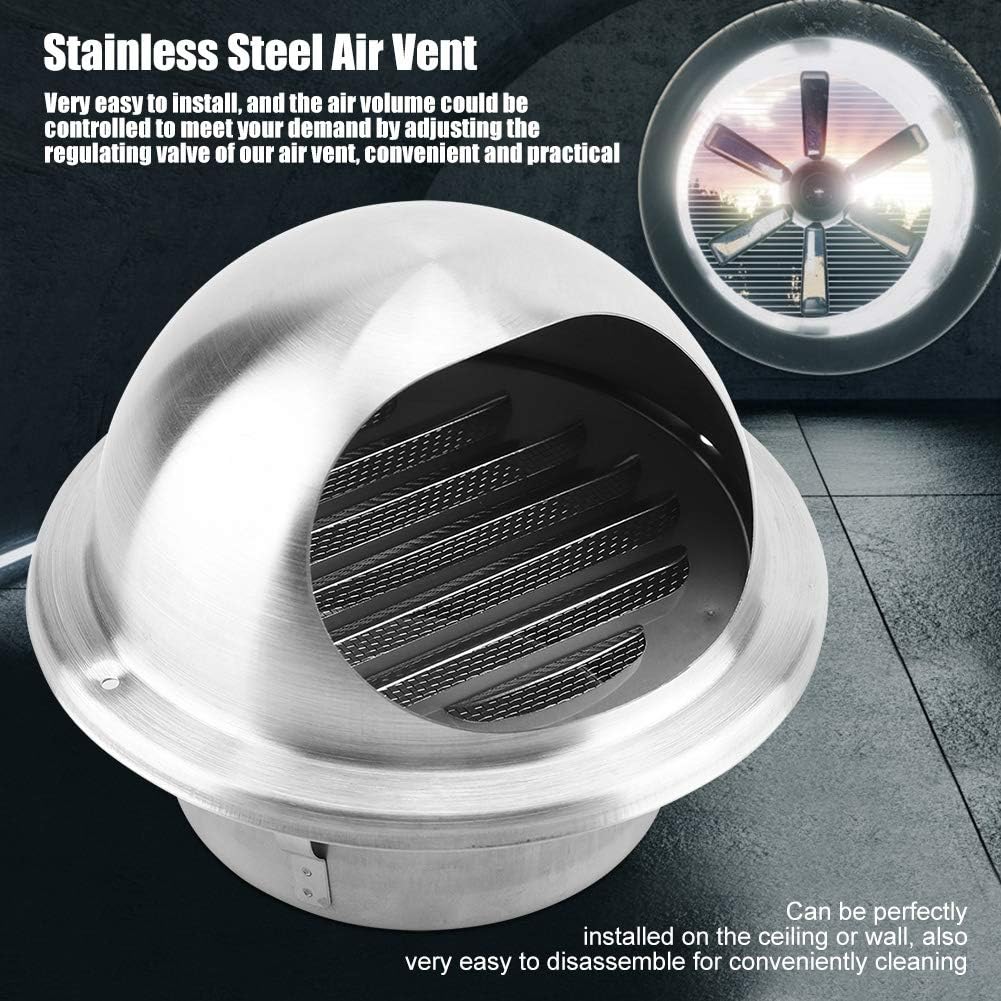 Eboxer 100mm Adjustable Stainless Steel Round Ventilation Wall Vent Outlet Ceiling Air Vent Exhaust Extractor Ducting - Image 5