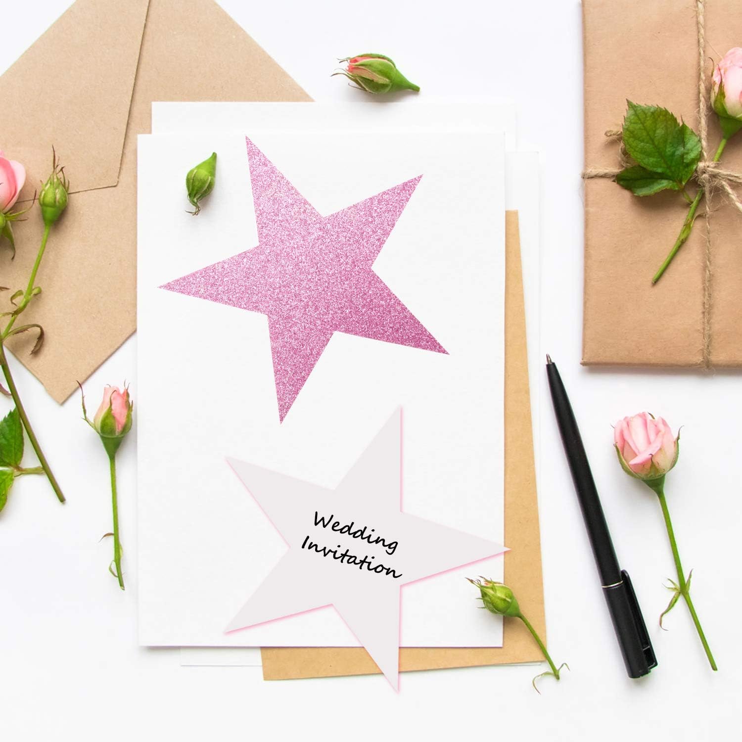 Gejoy 80 Pieces Glitter Star Cutouts Paper Star Confetti Cutouts for Bulletin Board Classroom Wall Party Decoration Supply - Image 5