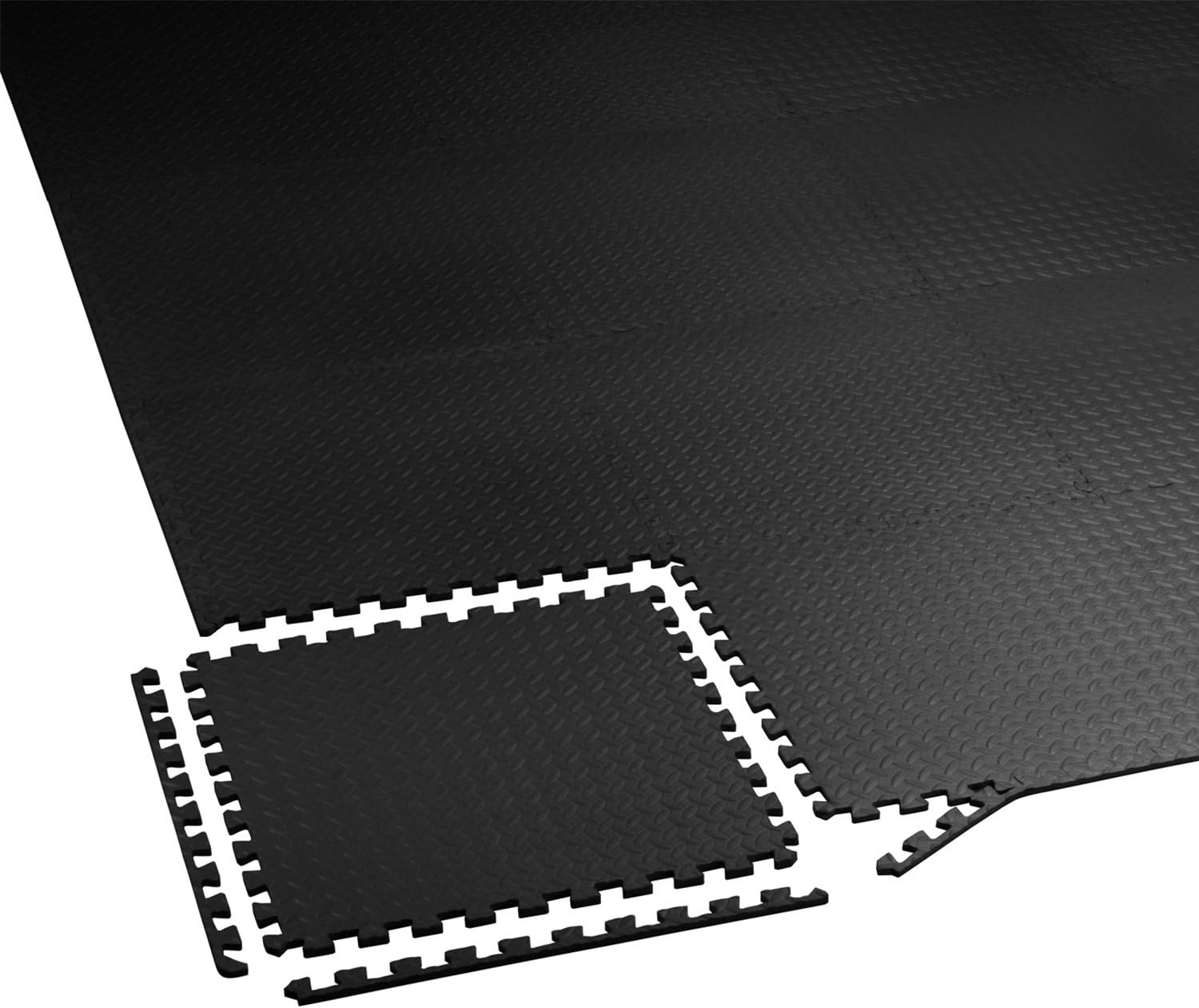 Yes4All Interlocking Exercise EVA Mat Floor Protector (120 Square Feet - Black - with Border) - ²XPAJZ (XPAJ) : Sports & Outdoors
