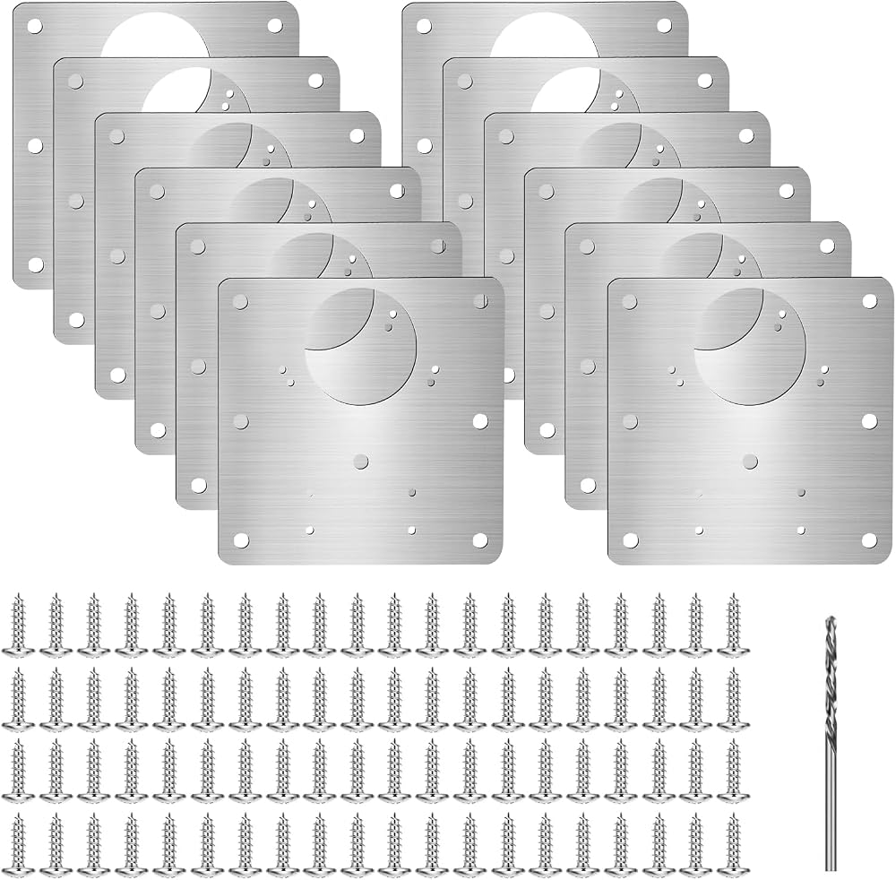 XiangJunly 12Pcs Cabinet Hinge Repair Kit with 80 Screws 2.5mm Drill Bit
