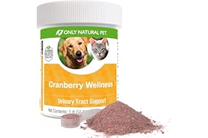 Only Natural Pet Cranberry Wellness Antioxidant Powder for Dogs and Cats - Nutritional Berry Powder Supplement for Urinary Tract Health with Vitamin C - 110 Servings