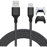 16.4FT Charger Cable for PS5/ PS5 Pro/Xbox Series X/S Controller, Black | Charging Cable for Switch Pro, Replacement USB Charging Cord Nylon Braided Type-C Ports Accessories for PS5/for Xbox Series X